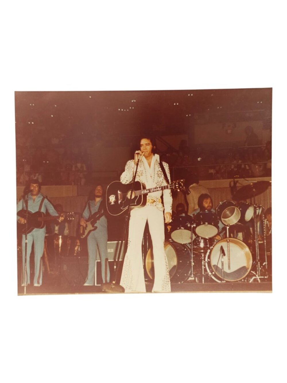Elvis Presley 8x10 Photo On Stage Municipal Auditorium Nashville 1973 Snowflake